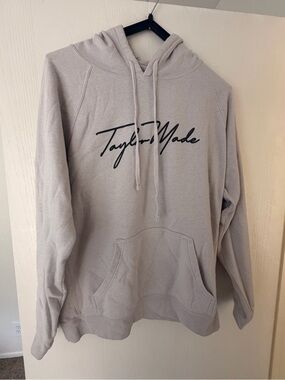 TaylorMade Men's Hoodie in Light Taupe with Black Script Logo